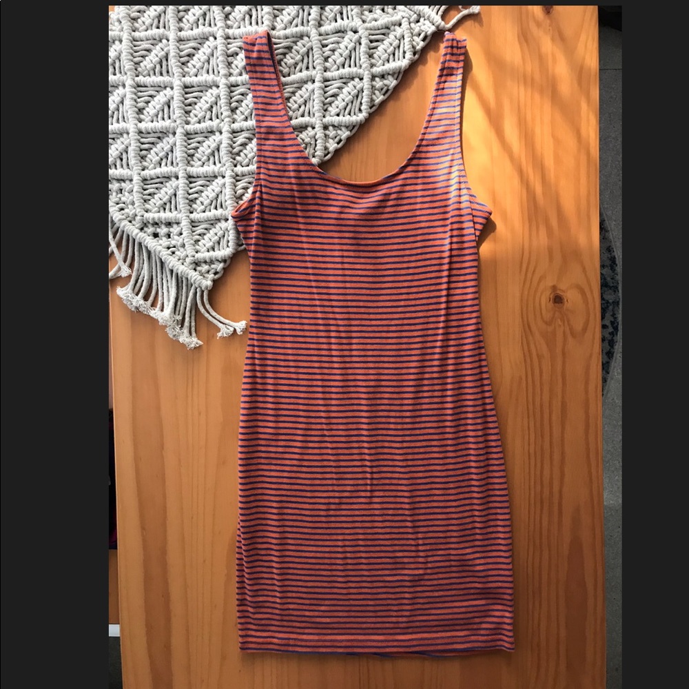 Orange and blue cotton dress